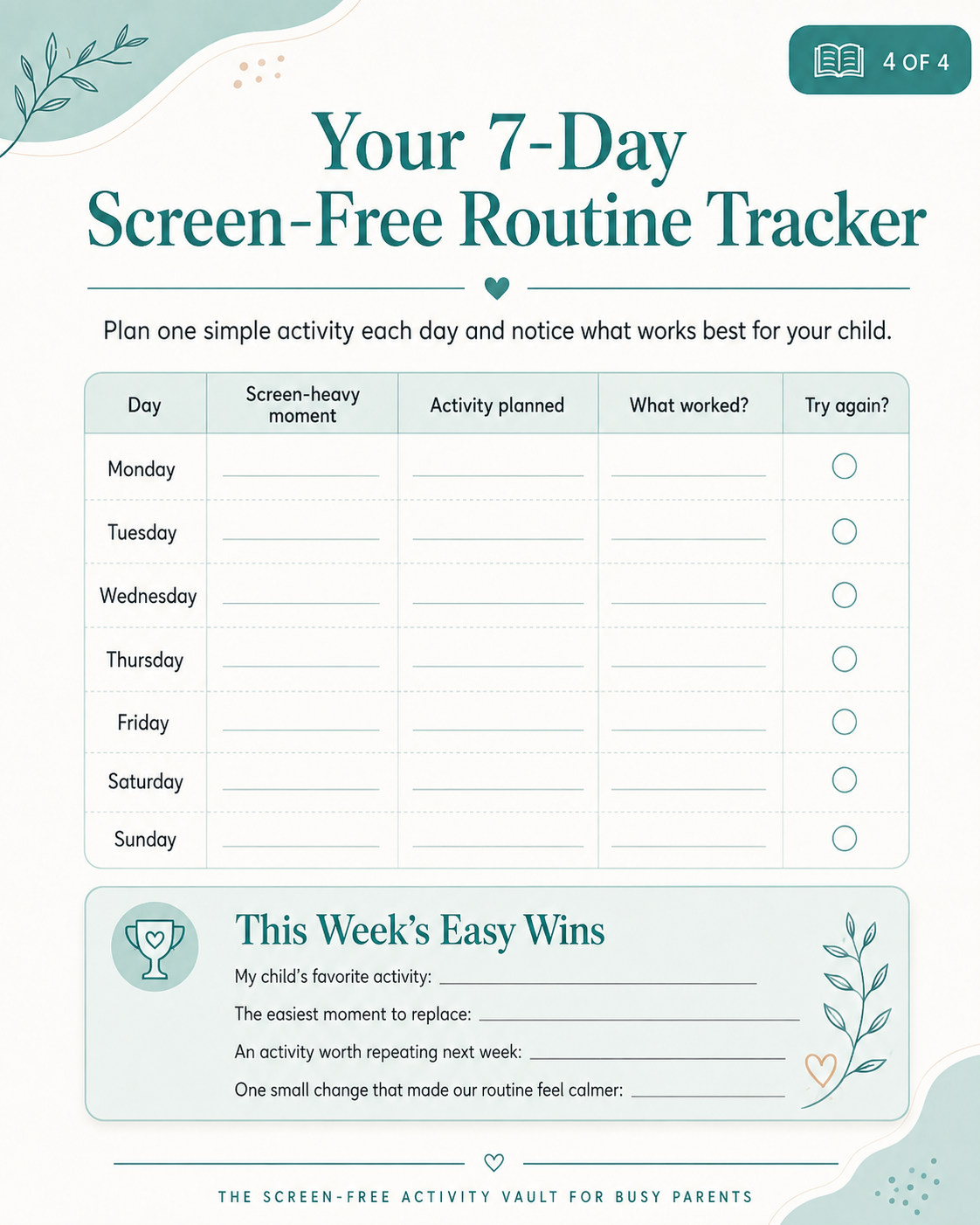 The Screen-Free Activity Vault for Busy Parents